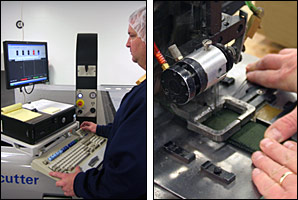 IOI military fabric parts are cut by a computer controlled Gerber system and heavy webbing is sewn on class 7 machines 