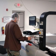 Customer product specifications are programmed in the Gerber computerized cutting system